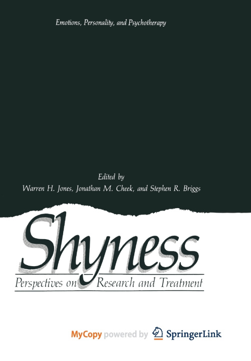 Knjiga Shyness Warren H. Jones