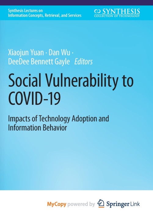 Buch Social Vulnerability to COVID-19 Xiaojun Yuan