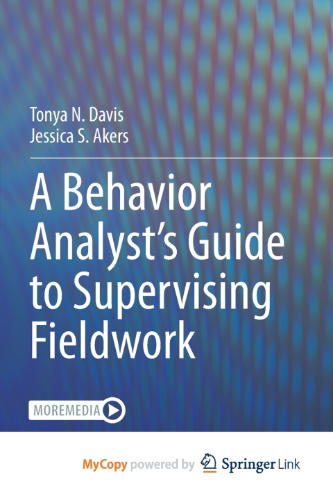 Knjiga Behavior Analyst's Guide to Supervising Fieldwork Davis Tonya N. Davis