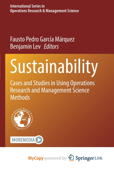 Knjiga Sustainability Fausto Pedro García Márquez