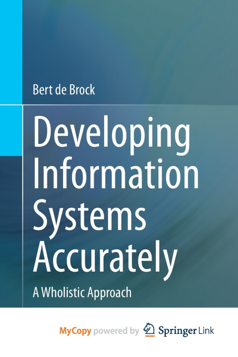 Knjiga Developing Information Systems Accurately de Brock Bert de Brock