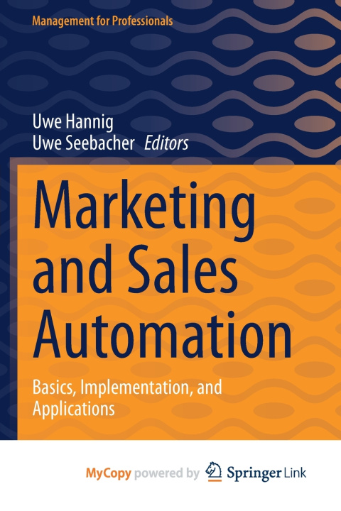 Buch Marketing and Sales Automation Uwe Hannig