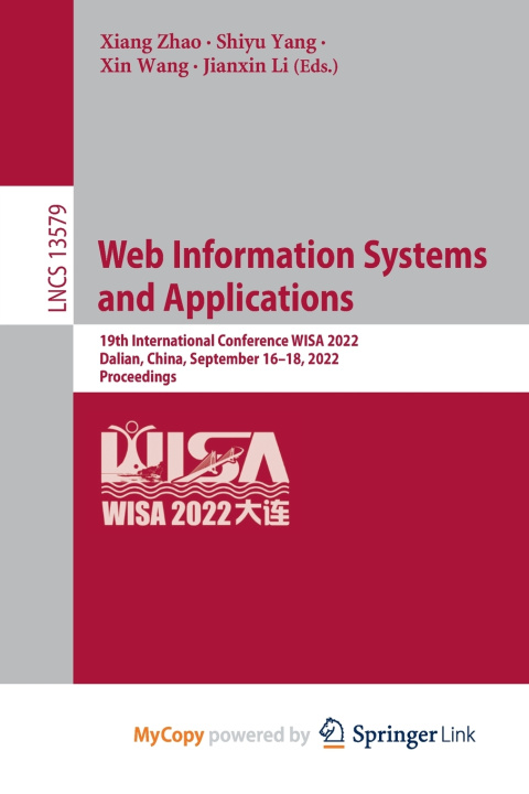 Kniha Web Information Systems and Applications Xiang Zhao