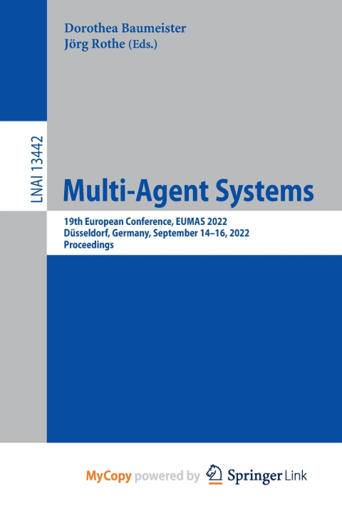 Knjiga Multi-Agent Systems Dorothea Baumeister