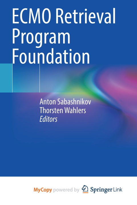 Book ECMO Retrieval Program Foundation Anton Sabashnikov