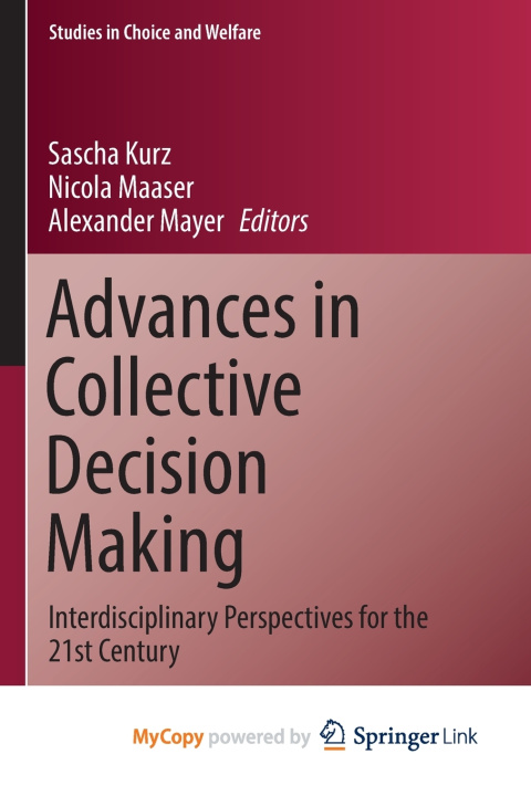 Buch Advances in Collective Decision Making Sascha Kurz