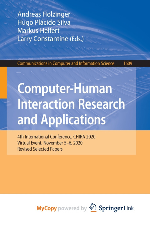 Book Computer-Human Interaction Research and Applications Andreas Holzinger