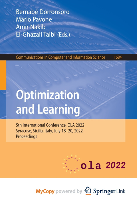 Book Optimization and Learning Bernabé Dorronsoro