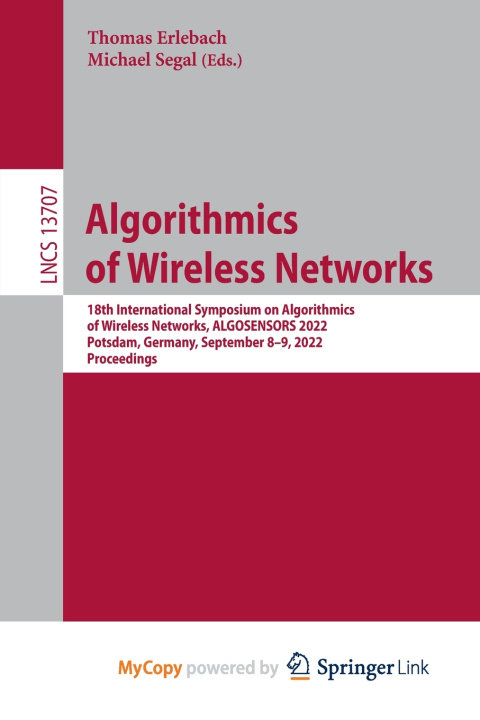 Book Algorithmics of Wireless Networks Thomas Erlebach