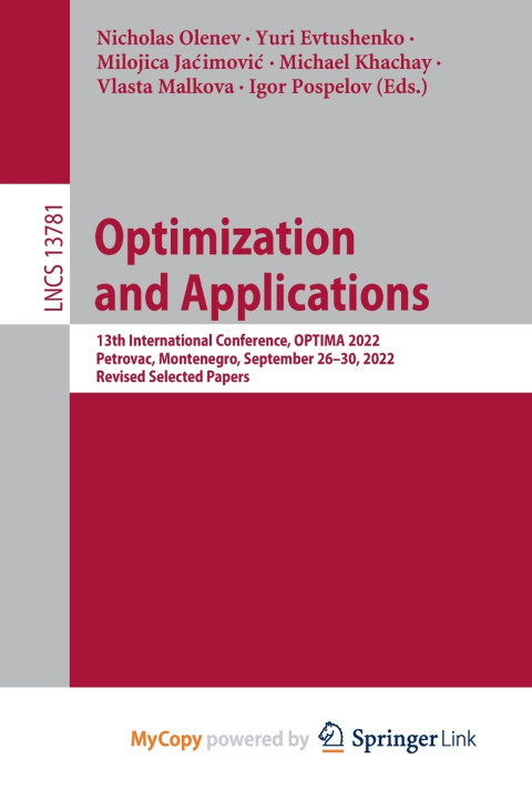 Book Optimization and Applications Nicholas Olenev