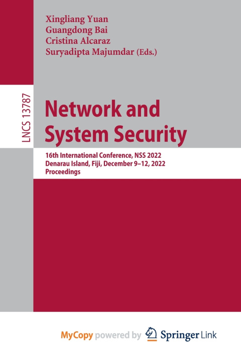 Book Network and System Security Xingliang Yuan