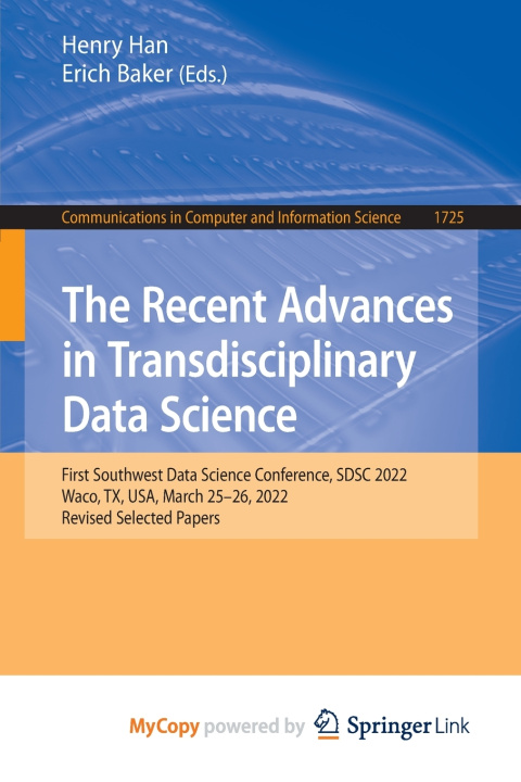 Knjiga Recent Advances in Transdisciplinary Data Science Henry Han