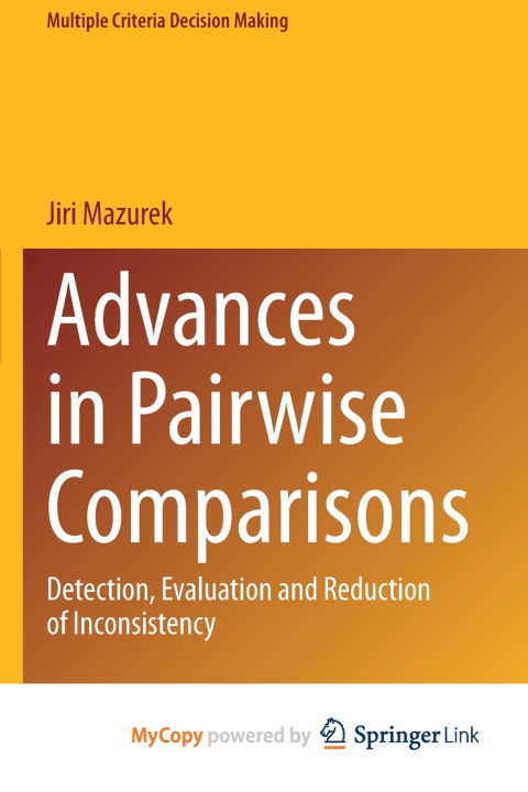 Knjiga Advances in Pairwise Comparisons Mazurek Jiri Mazurek