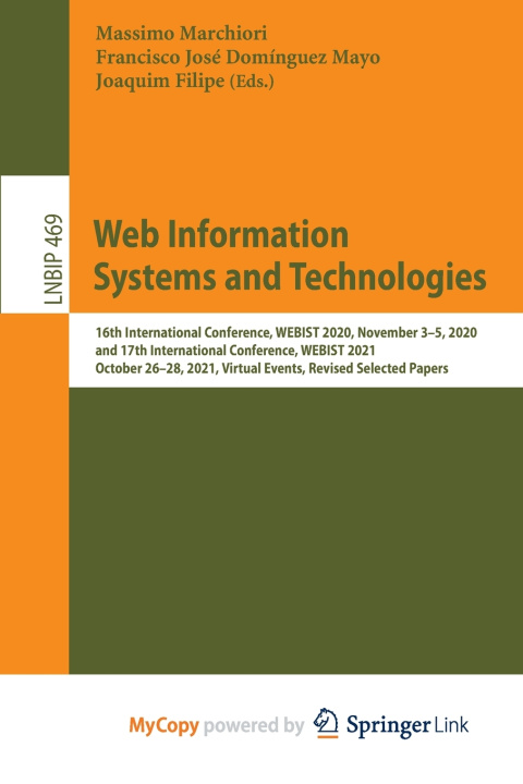 Knjiga Web Information Systems and Technologies Massimo Marchiori