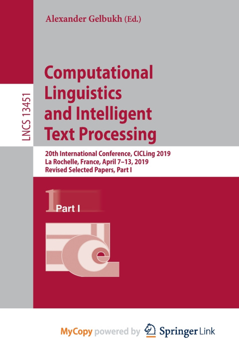 Knjiga Computational Linguistics and Intelligent Text Processing Alexander Gelbukh