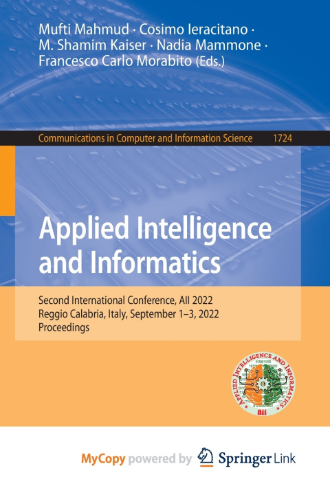 Book Applied Intelligence and Informatics Mufti Mahmud