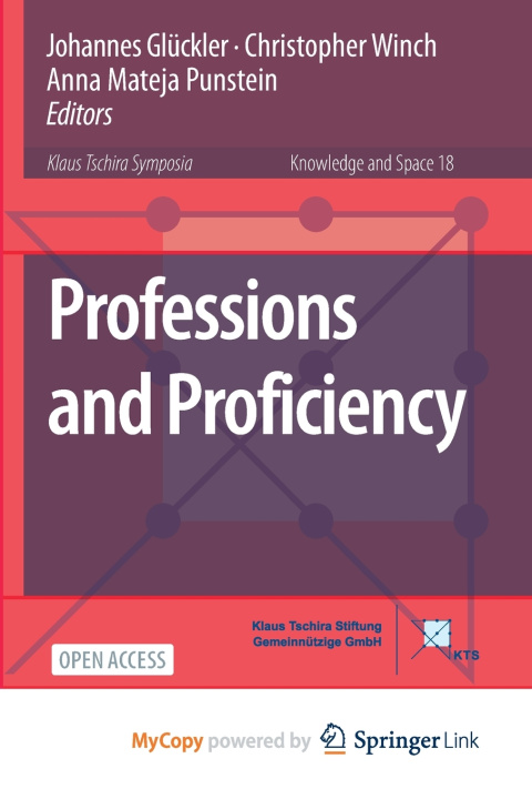 Buch Professions and Proficiency Johannes Glückler