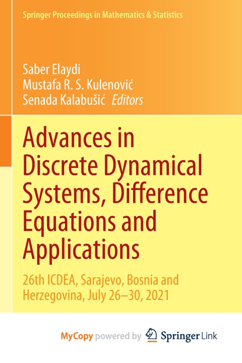 Boek Advances in Discrete Dynamical Systems, Difference Equations and Applications Saber Elaydi