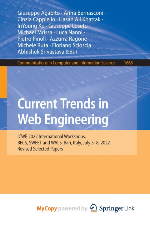 Book Current Trends in Web Engineering Giuseppe Agapito