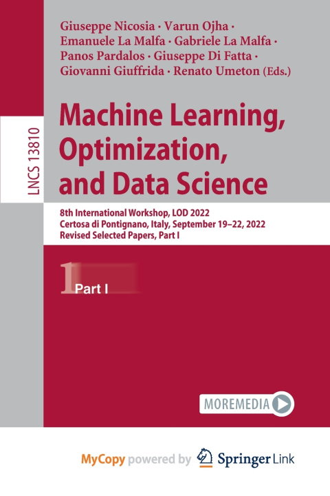 Book Machine Learning, Optimization, and Data Science Giuseppe Nicosia