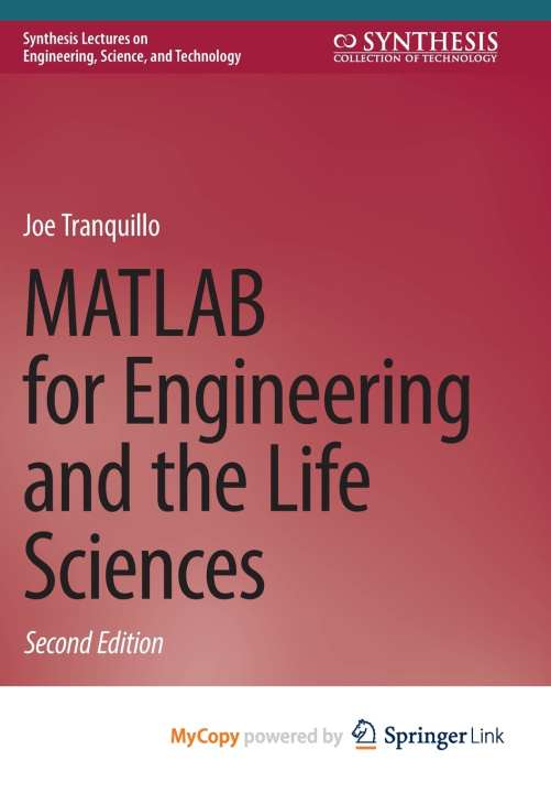 Knjiga MATLAB for Engineering and the Life Sciences Tranquillo Joe Tranquillo