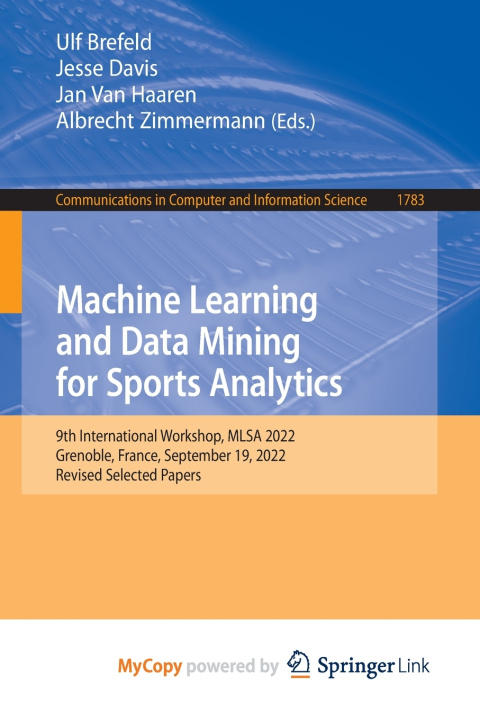 Książka Machine Learning and Data Mining for Sports Analytics Ulf Brefeld