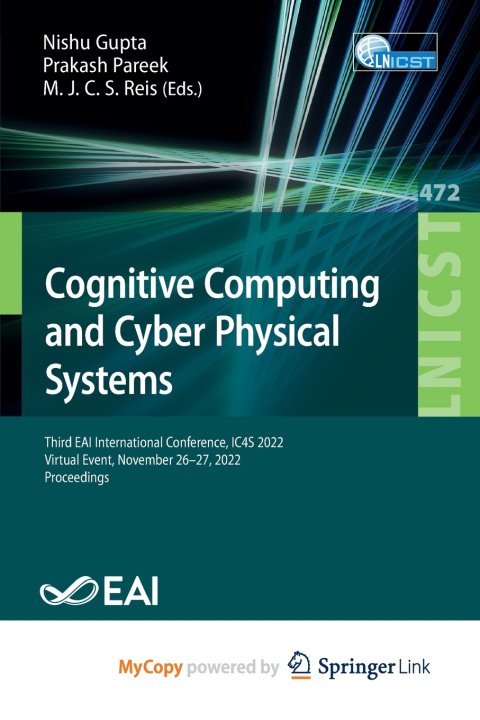 Knjiga Cognitive Computing and Cyber Physical Systems Nishu Gupta