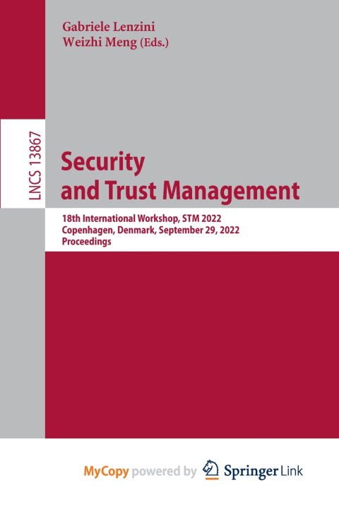 Книга Security and Trust Management Gabriele Lenzini