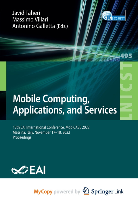 Book Mobile Computing, Applications, and Services Javid Taheri