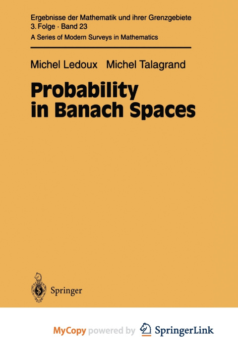 Carte Probability in Banach Spaces Ledoux Michel Ledoux