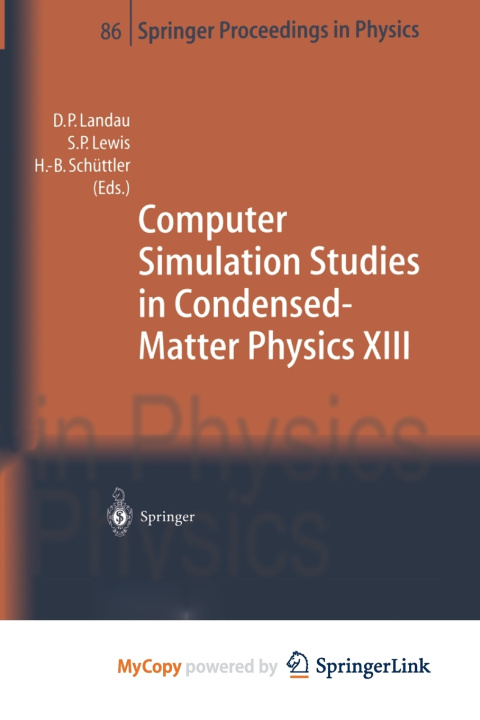 Boek Computer Simulation Studies in Condensed-Matter Physics XIII D.P. Landau