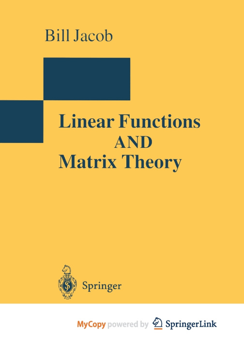 Knjiga Linear Functions and Matrix Theory Jacob Bill Jacob