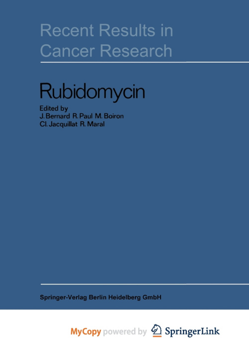 Book Rubidomycin J. Bernard