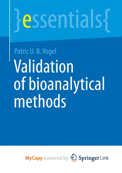 Carte Validation of Bioanalytical Methods Vogel Patric U. B. Vogel