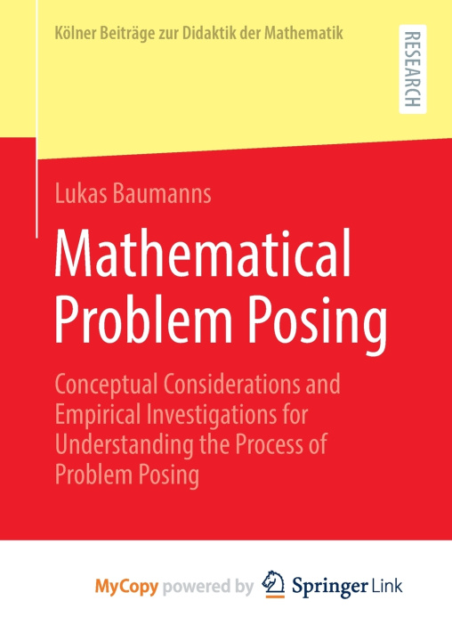 Knjiga Mathematical Problem Posing Baumanns Lukas Baumanns
