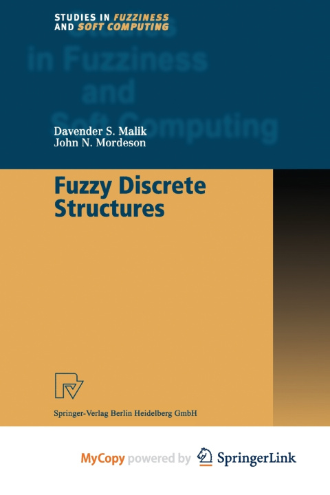 Knjiga Fuzzy Discrete Structures Malik Davender S. Malik