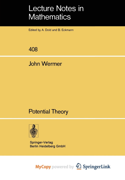 Knjiga Potential Theory Wermer John Wermer
