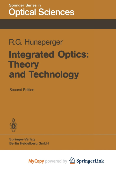 Knjiga Integrated Optics Hunsperger Robert G. Hunsperger