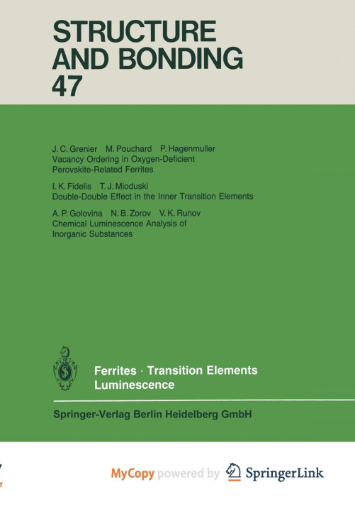 Knjiga Ferrites Transition Elements Luminescence I.K. Fidelis