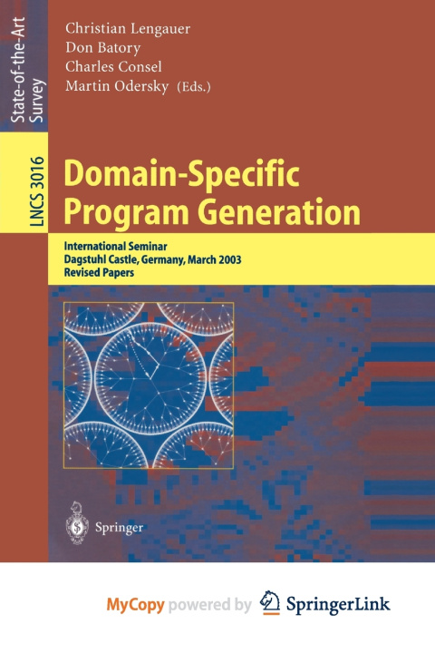 Book Domain-Specific Program Generation Christian Lengauer