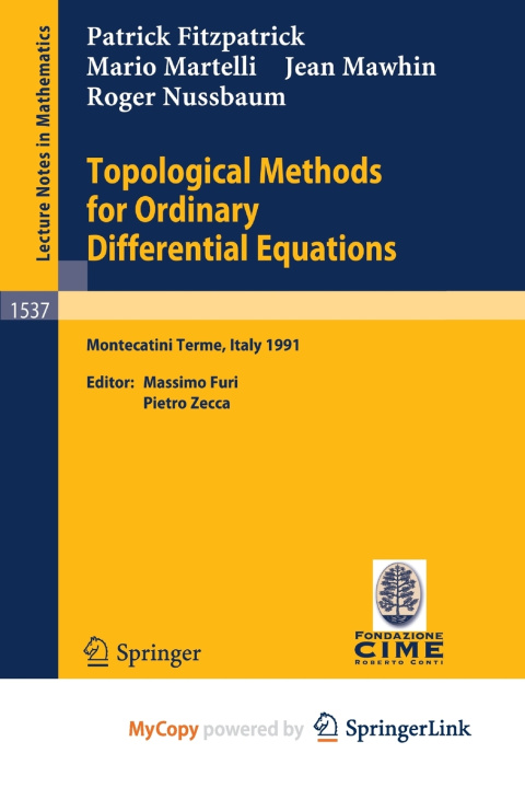 Knjiga Topological Methods for Ordinary Differential Equations Fitzpatrick Patrick Fitzpatrick