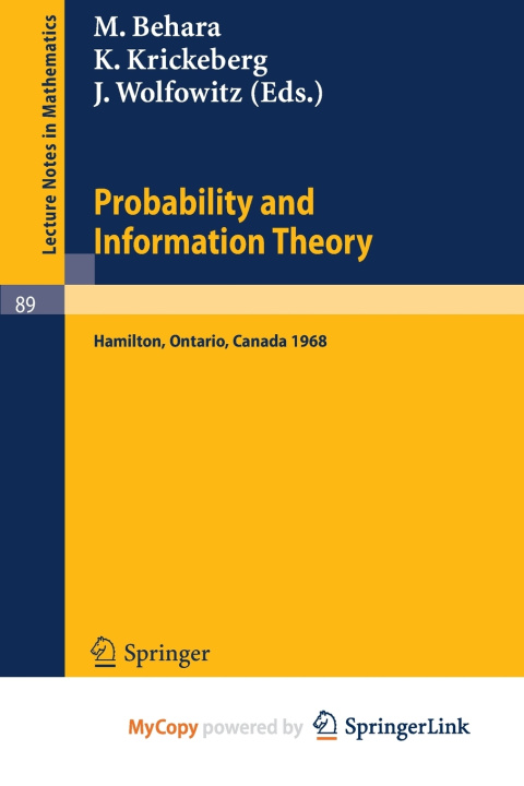 Book Probability and Information Theory M. Behara