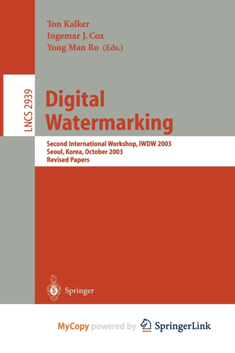 Buch Digital Watermarking Ton Kalker