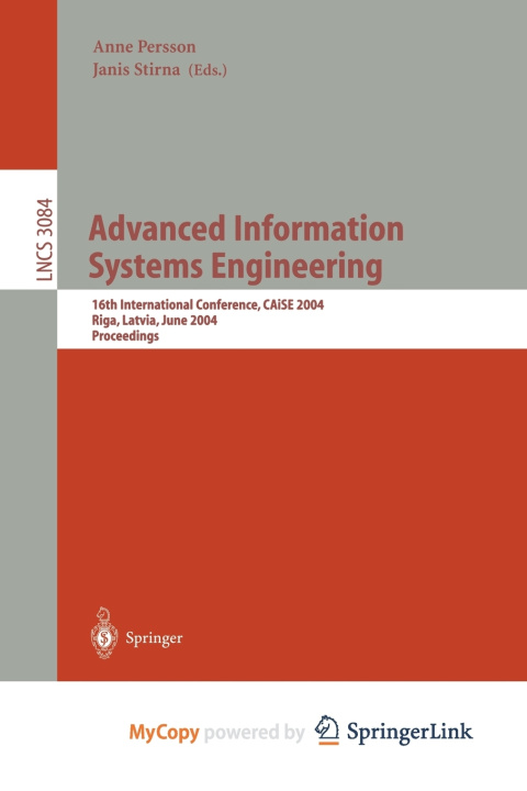 Book Advanced Information Systems Engineering Anne Persson