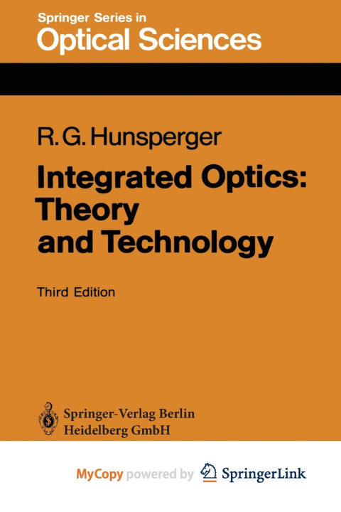 Carte Integrated Optics Hunsperger Robert G. Hunsperger