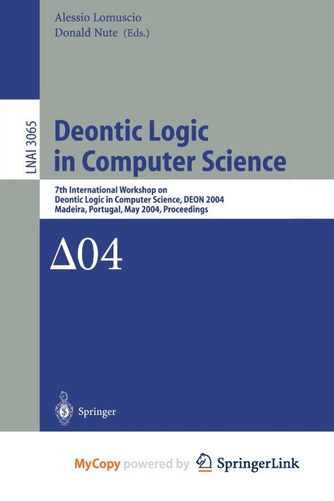 Book Deontic Logic in Computer Science Alessio Lomuscio