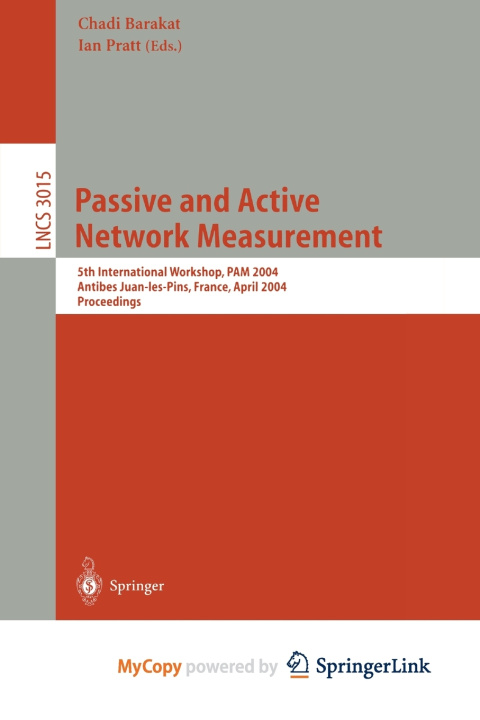 Boek Passive and Active Network Measurement Chadi Barakat
