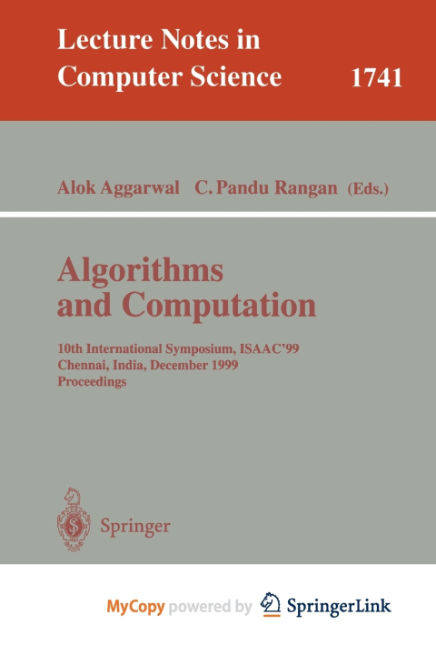 Book Algorithms and Computations Alok Aggarwal