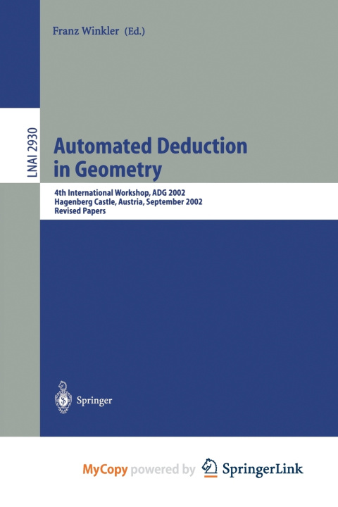 Boek Automated Deduction in Geometry Franz Winkler