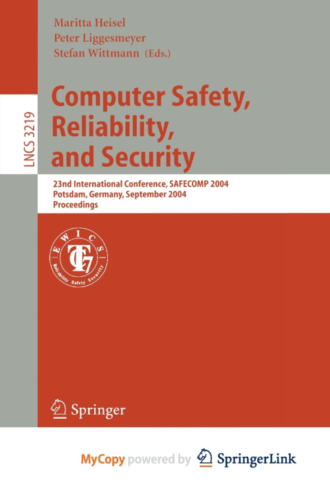 Book Computer Safety, Reliability, and Security Maritta Heisel